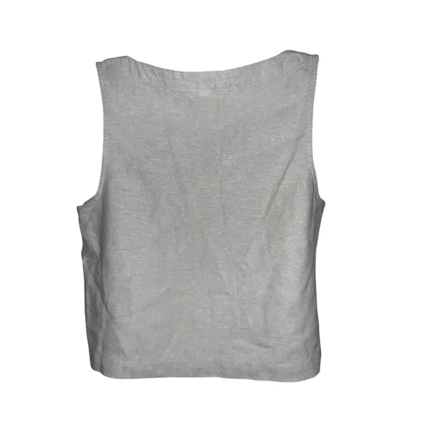 Old Navy Cropped Square Neck Linen-Blend Tank Top Small Neutral Tan‎ Minimalist - Image 4