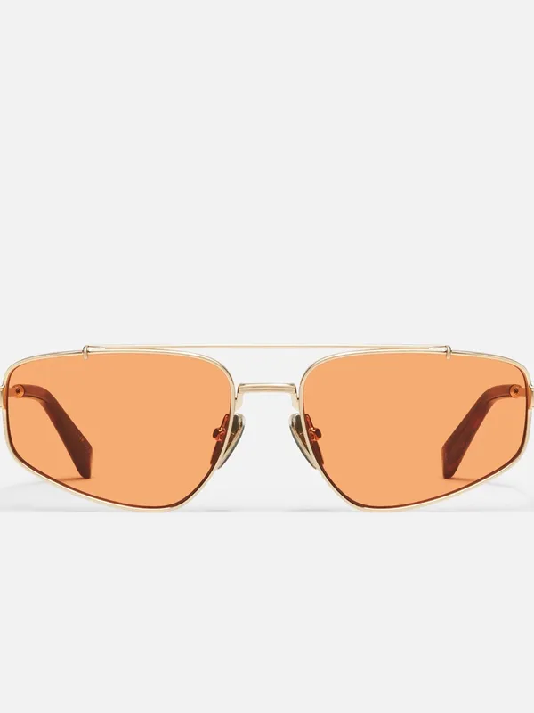 Quay “ Pit Stop” Sunglasses Brushed Gold Frame / Honey Lens - Image 2