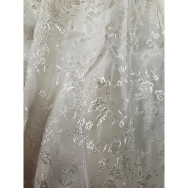 Vintage 1950s Brocade Antique Wedding Bride Dress with Jacket Small Cream Ivory - Image 6