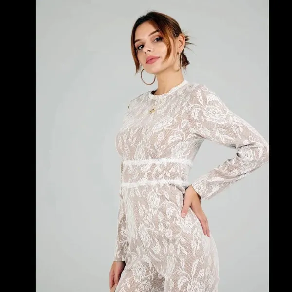 Aro‎ lora Full lace high waist jumpsuit Small - Image 4