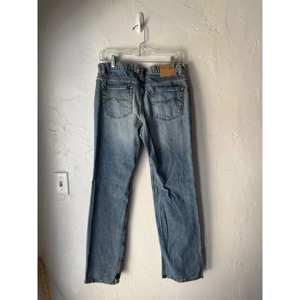 American Eagle Outfitters Vintage Y2k‎ Baggy Jeans Light Wash Bootcut Size 10 - Image 4