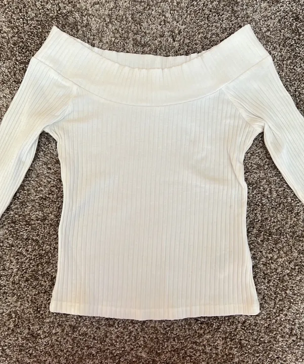 Silence + Noise White Ribbed Top - Image 2