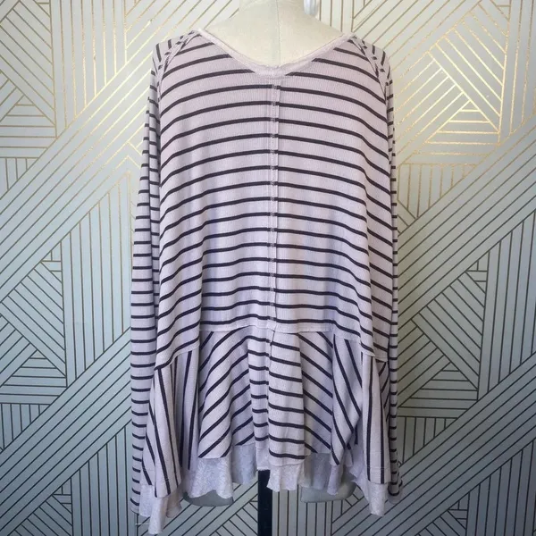 Free People We‎ the Free Tangerine Stripe Tee Sand - Image 9