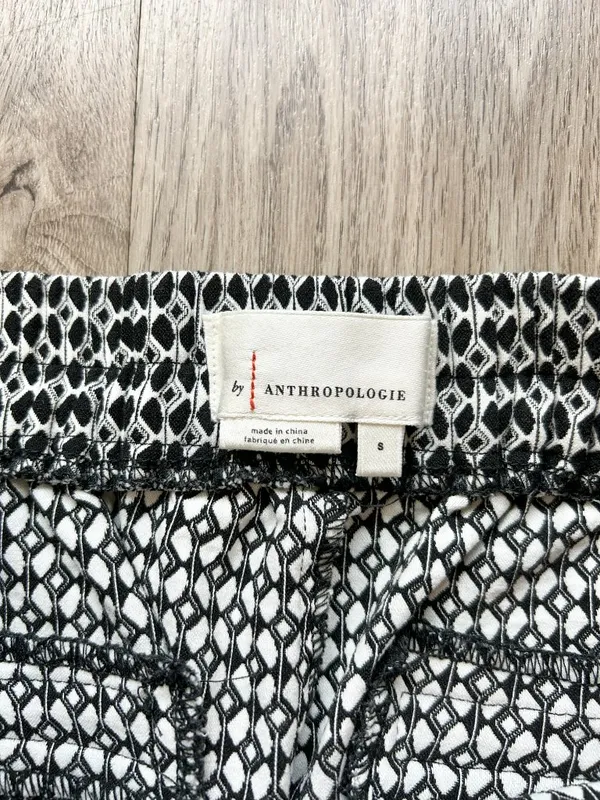 Anthropologie Larkin Jacquard Trouser Pants in Black Motif Size S - Image 6