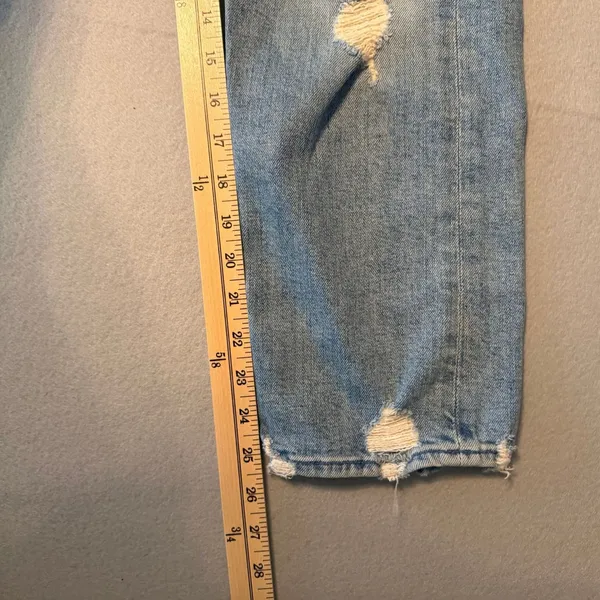 MOTHER The Tomcat Straight Leg Distressed Jeans Light Blue Women Size 28 - Image 8