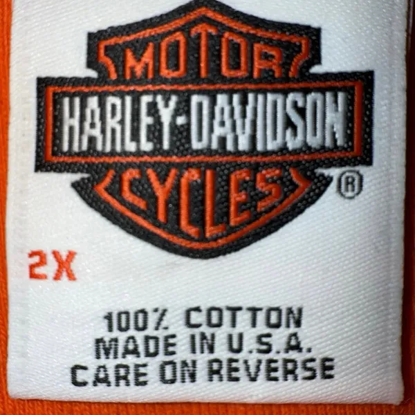 HARLEY DAVIDSON LADIES SIZE 2X XXL TANK TOP-VINTAGE 2002 ORANGE Ruffle Sleeve - Image 3