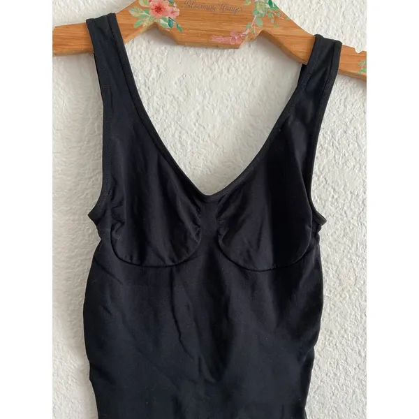 SKIMS Mid Thigh Sculpting Bodysuit XL/XXL Black‎ V-Neck Seamless Shapewear - Image 2