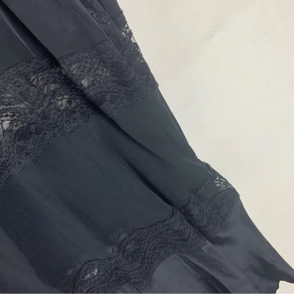FARM Rio size medium black Lace Midi Dress new Stevie nicks witchy boho satin - Image 7