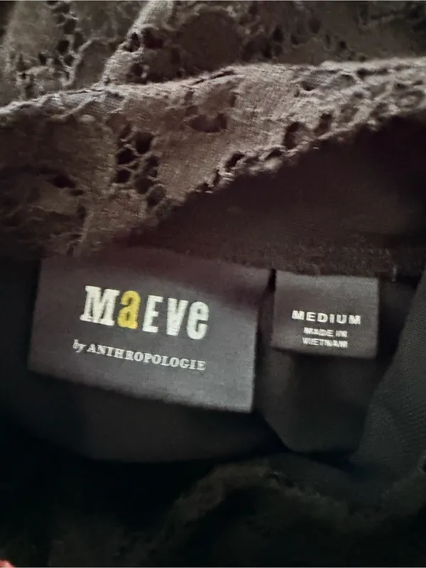 Maeve Black Lace Mock-Neck Long-Sleeve Blouse - Image 4