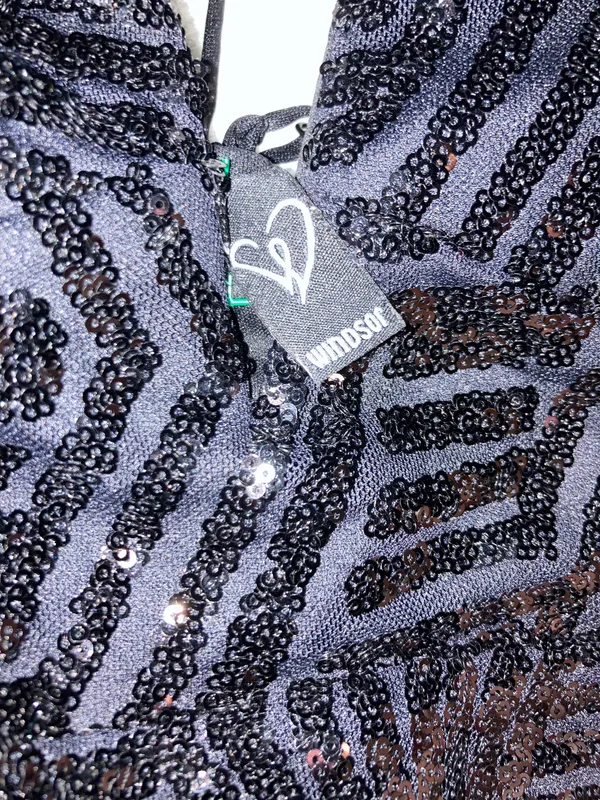 Windsor Black Sequin Mini Dress - Image 2