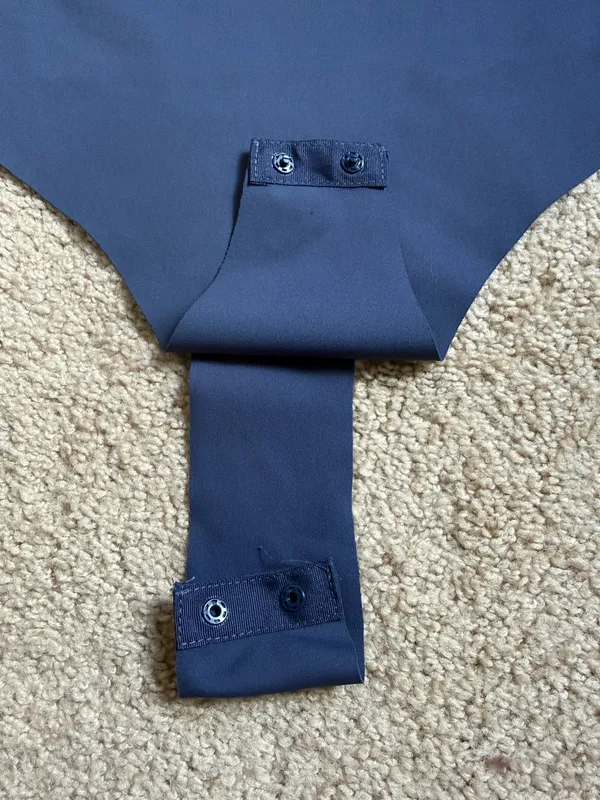 Iris Denim Blue Asymmetrical Bodysuit.  Size Medium - Image 8