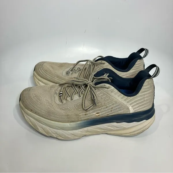 Hoka‎ one one Blondi 6 sneakers size 10 light gray and blue - Image 5
