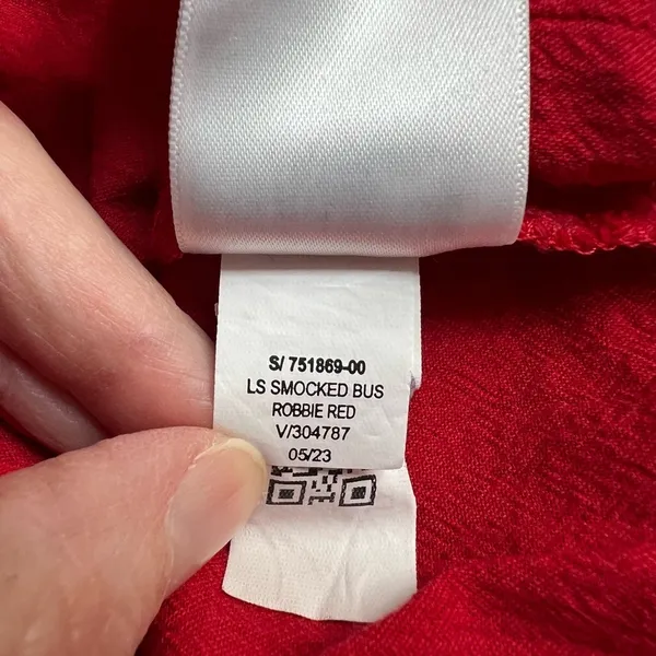 Old‎ Navy Women's Smocked Crepe Top Size 2X Red Babydoll Cropped Milkmaid - Image 9
