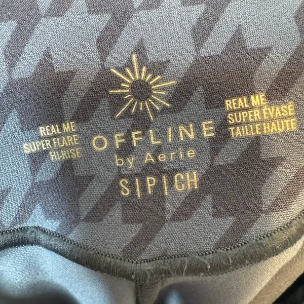 Offline by Aerie Real Me Super Flare High Rise Herringbone Leggings Size Small - Image 6