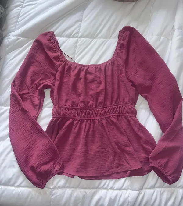 Peplum Blouse Purple Size XS - Image 2