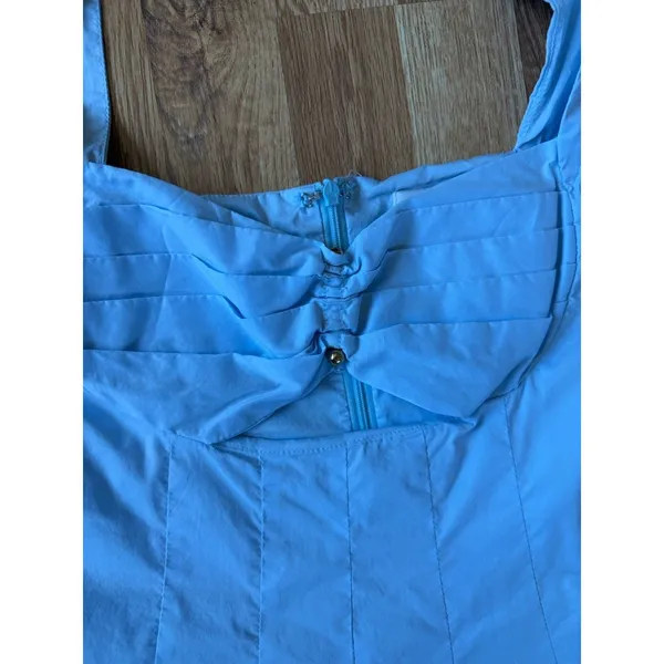 Petal And Pup Blue Maxi Dress Womens M Fit Flare Sleeveless Cottagecore Coquette - Image 3