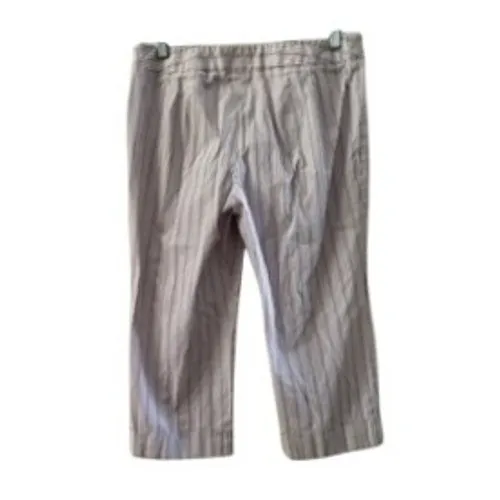 Ann Taylor‎ LOFT Petite Striped Cropped Pants Size 10P Women's Lavender White - Image 3