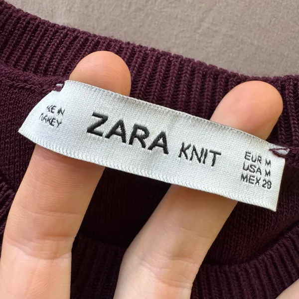 Zara Knit Sweater With Neon Stripe Sleeve Detail - Image 6