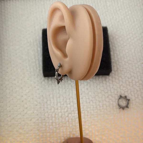 14mm Spike Small Hoop Earrings for Men Women Streetwear Punk Hip Hop Unisex Earrings - Image 6
