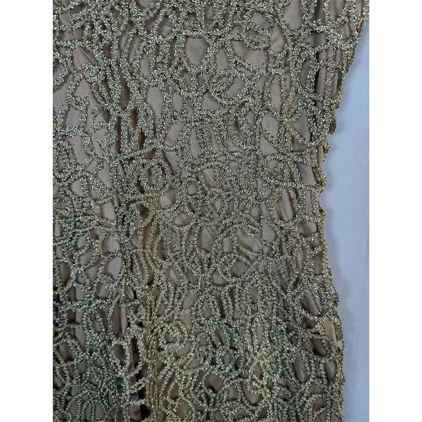Windsor Dress Womens S Gold Gold Beaded Sequin Bodycon Mini V-Neck - Image 12