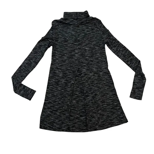 We The Free Free People Space Dye Turtleneck Mini Dress Split Back Black Grey S - Image 3
