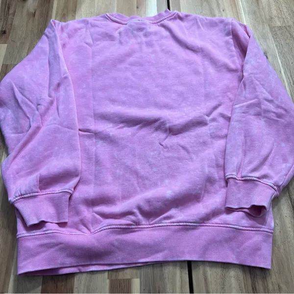 Barbie Pink Glitter Logo Sweatshirt Women’s Medium | Cozy Retro Crewneck - Image 5