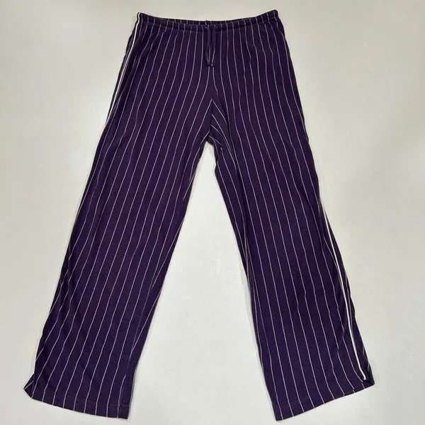 Lauren Ralph Lauren Purple Pinstripe Pajama Set Medium Sleepwear Lounge Set - Image 8