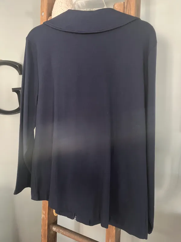 Karen Scott Sport Blue Zip Up Tunic Jacket Size Large - Image 6