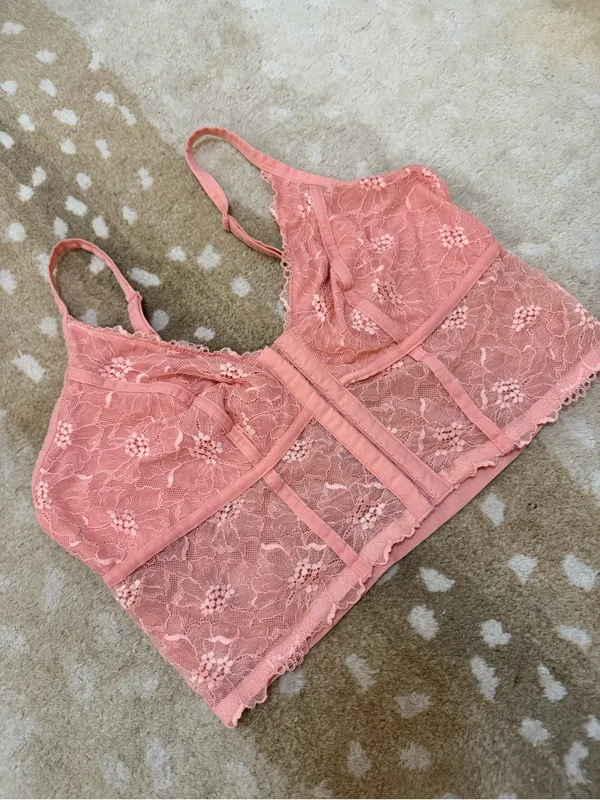 Colsie Target light pink lace corset bralette women’s size XL - Image 3