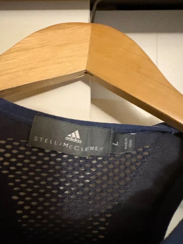 Adidas X Stella McCartney Perforated Tank Top Blue Camo Print Large Racerback - Image 2