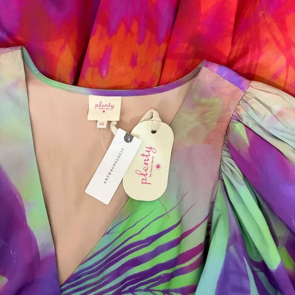 NWT!! Anthropologie Plenty by TRACY REESE Tie Dye Puff Sleeve Dress X-Small - Image 11