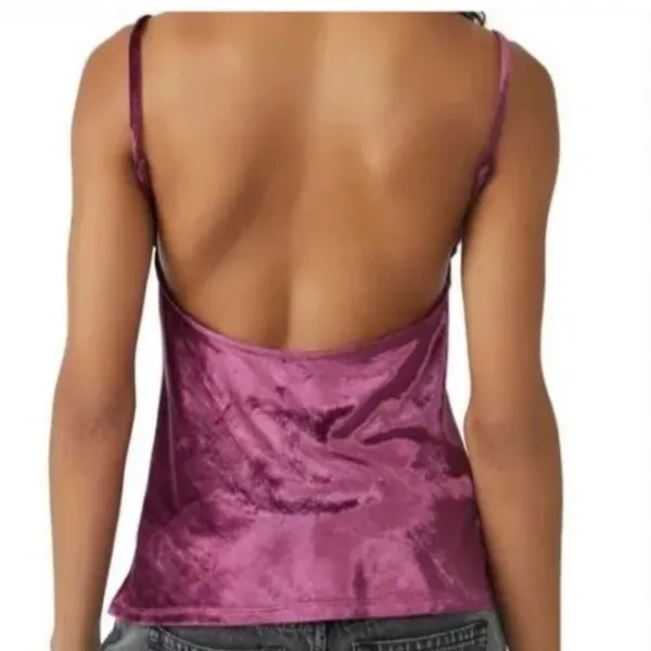 Free People All Night Velvet Tunic Tank Purple Fig Jam Size Small - Image 2