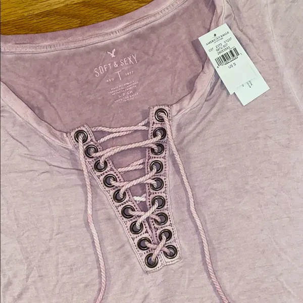 American Eagle Purple Soft & Sexy Shirt Small - Image 2