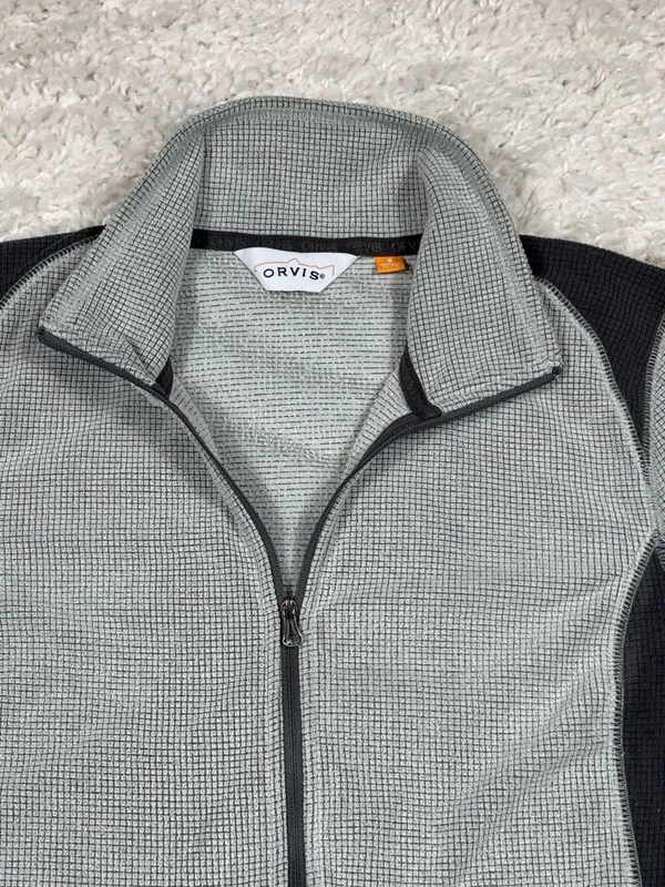 Orvis Women’s S Gray Black Full Zip Performance Fleece Jacket - Image 2