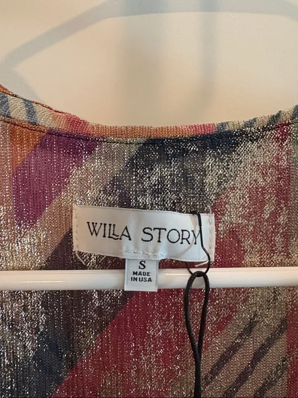 WILLA STORY erin dress multi color shimmer‎ size small - Image 4
