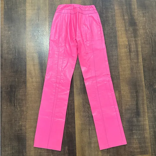 I.AM.GIA Pink Faux Leather Straight Leg Pants XS - Image 7