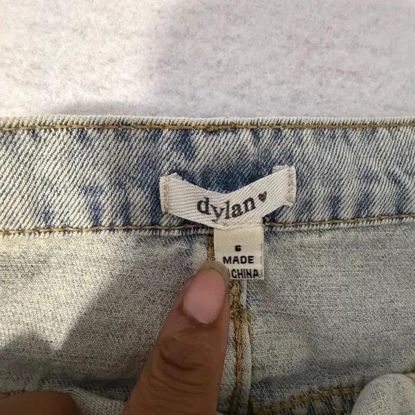 Dylan Womens Light Acid Wash Denim Button Front Midi Skirt Size 6 Cotton Blue - Image 3