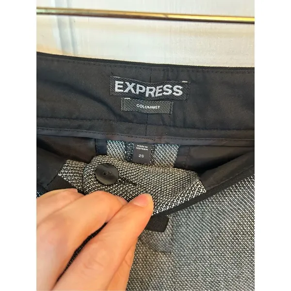 Express Dress Pants 2S Black Grey columnist Straight Leg Womens - Image 2