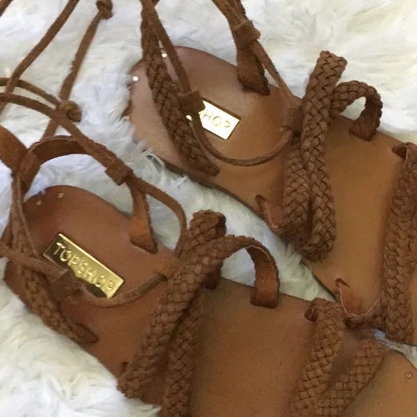 Topshop brown lace up sandals - Image 2