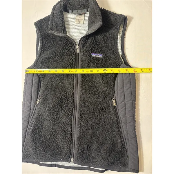 Patagonia Synchilla Black Women Medium Sherpa Fleece Vest Full Zip Outdoor - Image 6