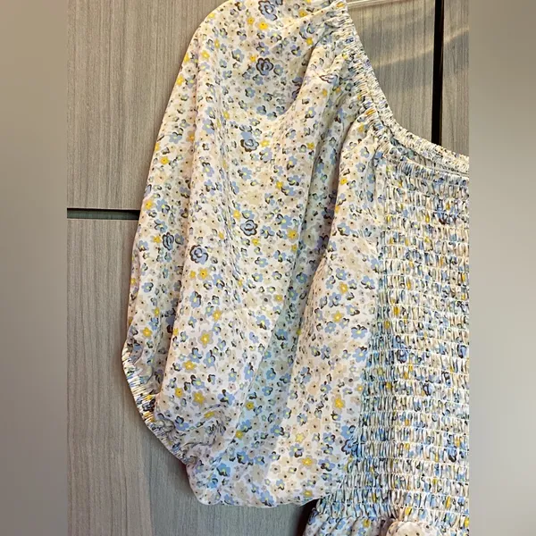 Boho Dress Feminine Floral with Smocked Bodice Medium Cottage Prairie - Image 3