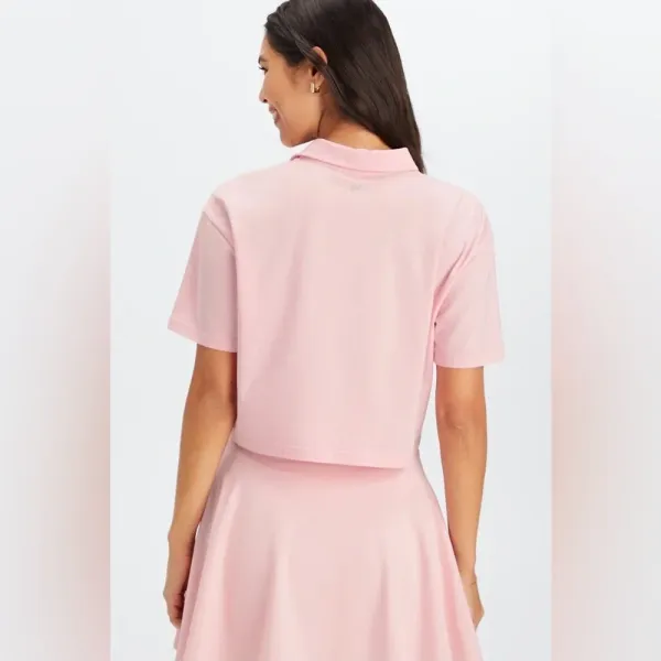 FABLETICS Boxy Short-Sleeve Polo Orchid‎ Pink Large NWOT - Image 4