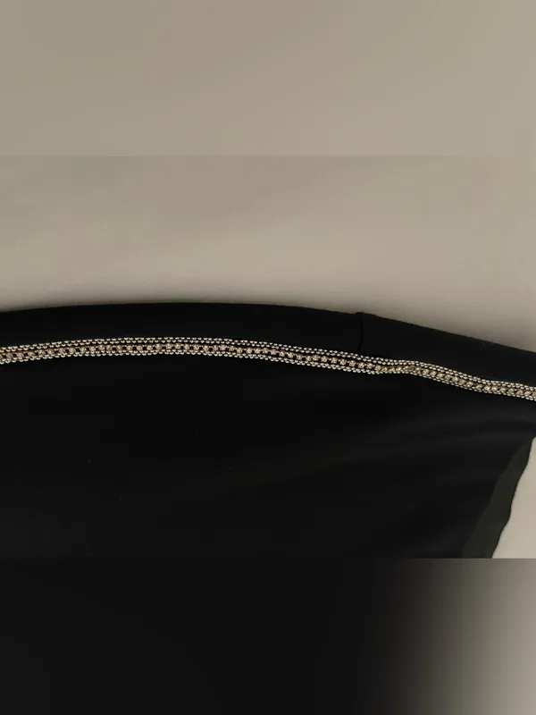 NWT ZARA Black High-Waisted Leggings with Rhinestone Side Stripe - Size XL - Image 7