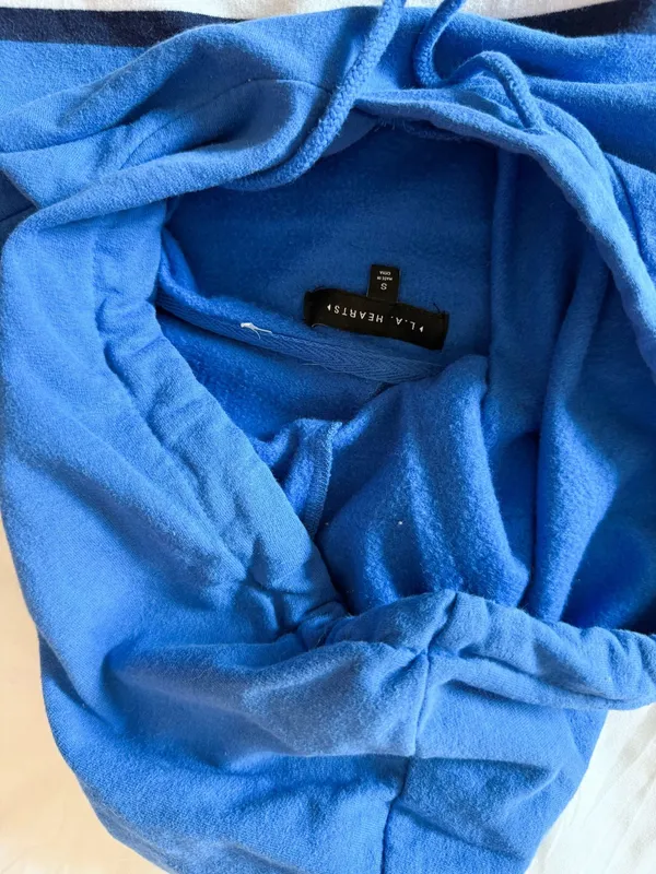 LA Hearts Pacsun Blue Stripe Hoodie Size Small - Image 3