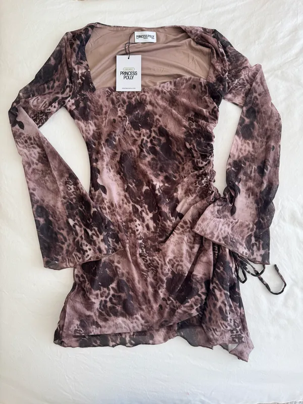 Suareza Long Sleeve Mini Dress Leopard - Image 2