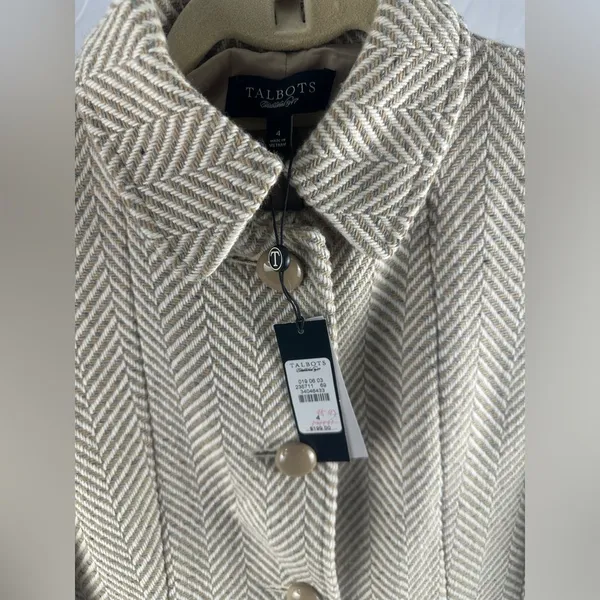 New Talbots Size 4 Button Down Heavy Tweed Jacket Blazer - Image 2