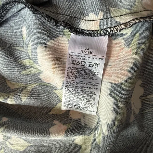 Old Navy The Occasion Black Floral Satin Cowl Halter Maxi Dress 2X 759358-01 - Image 6