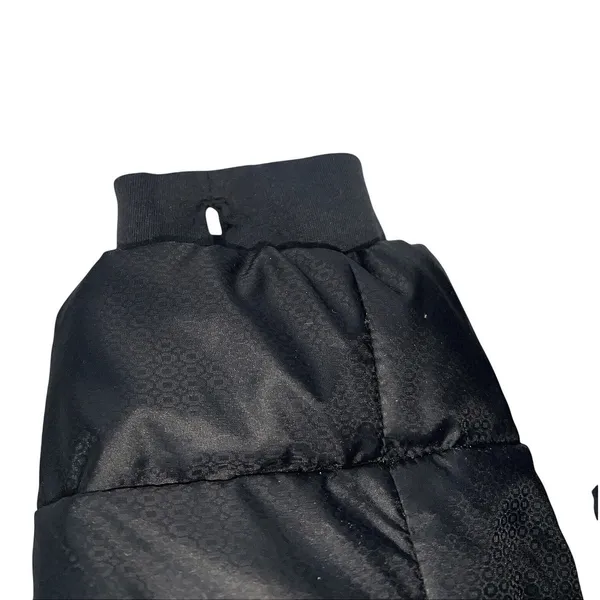 Athleta Goose Down Jacket Black XL‎ Hooded Packable Puffer GUC Mended Hole - Image 5