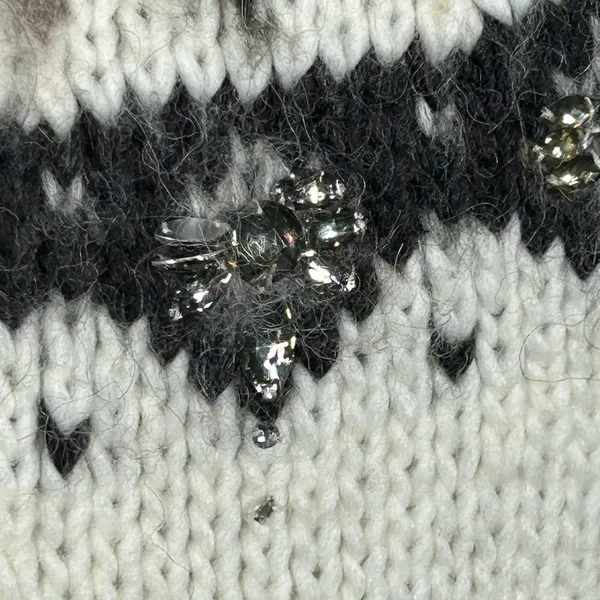 LOFT Ann Taylor Jeweled Wool Alpaca Mohair Mock Neck Sweater Medium - Image 11