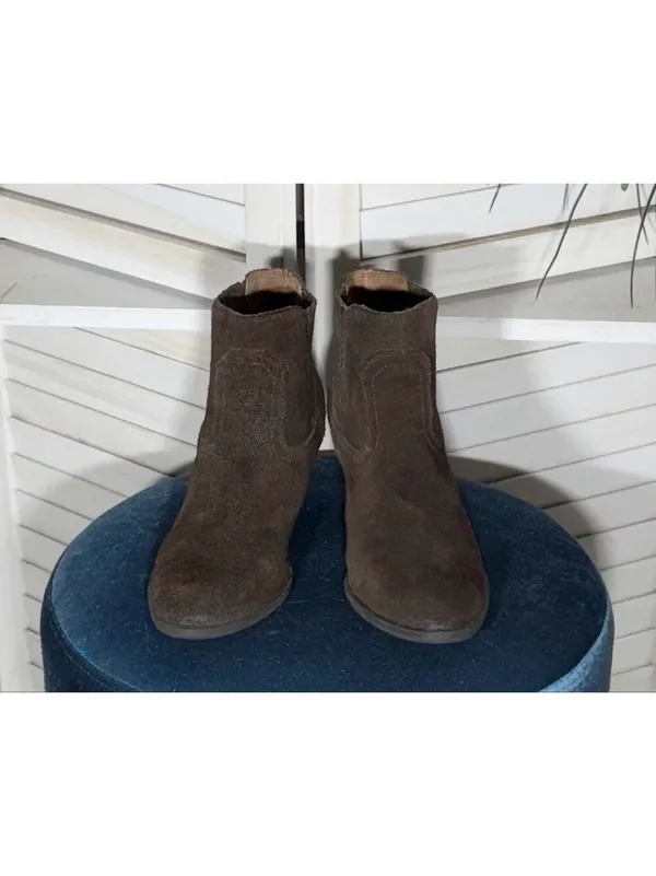 Dolce Vita Brown Suede Leather Ankle Cowboy Boots Size 9 - Image 5